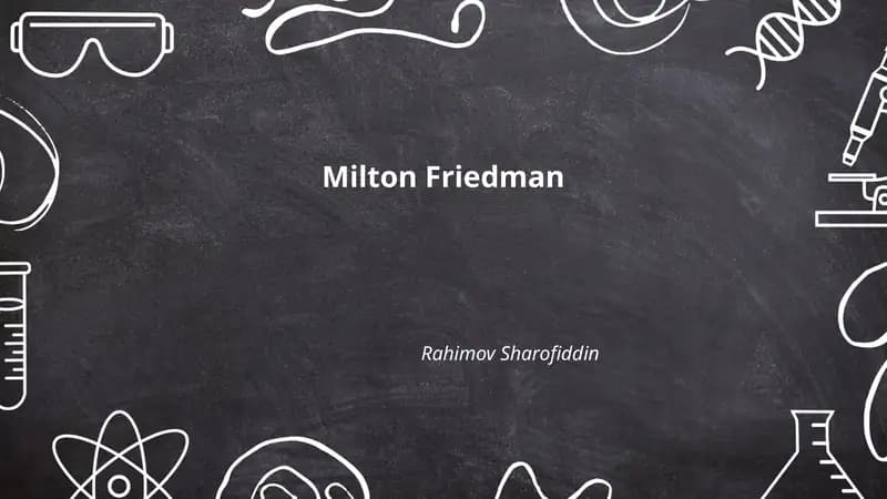 Milton Friedmanning hayoti va tarjimai holi