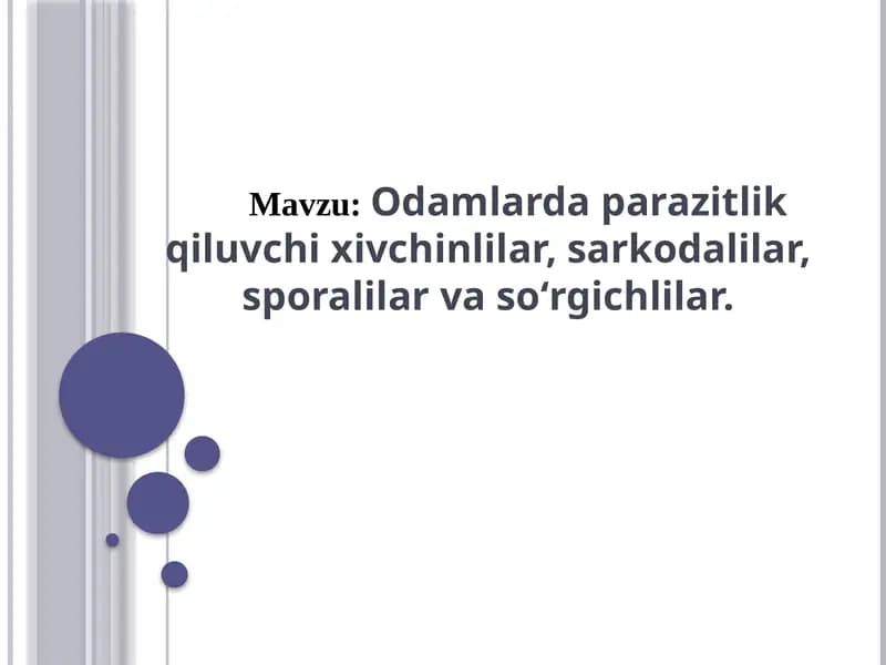 Parazitizmning biologiya asoslari