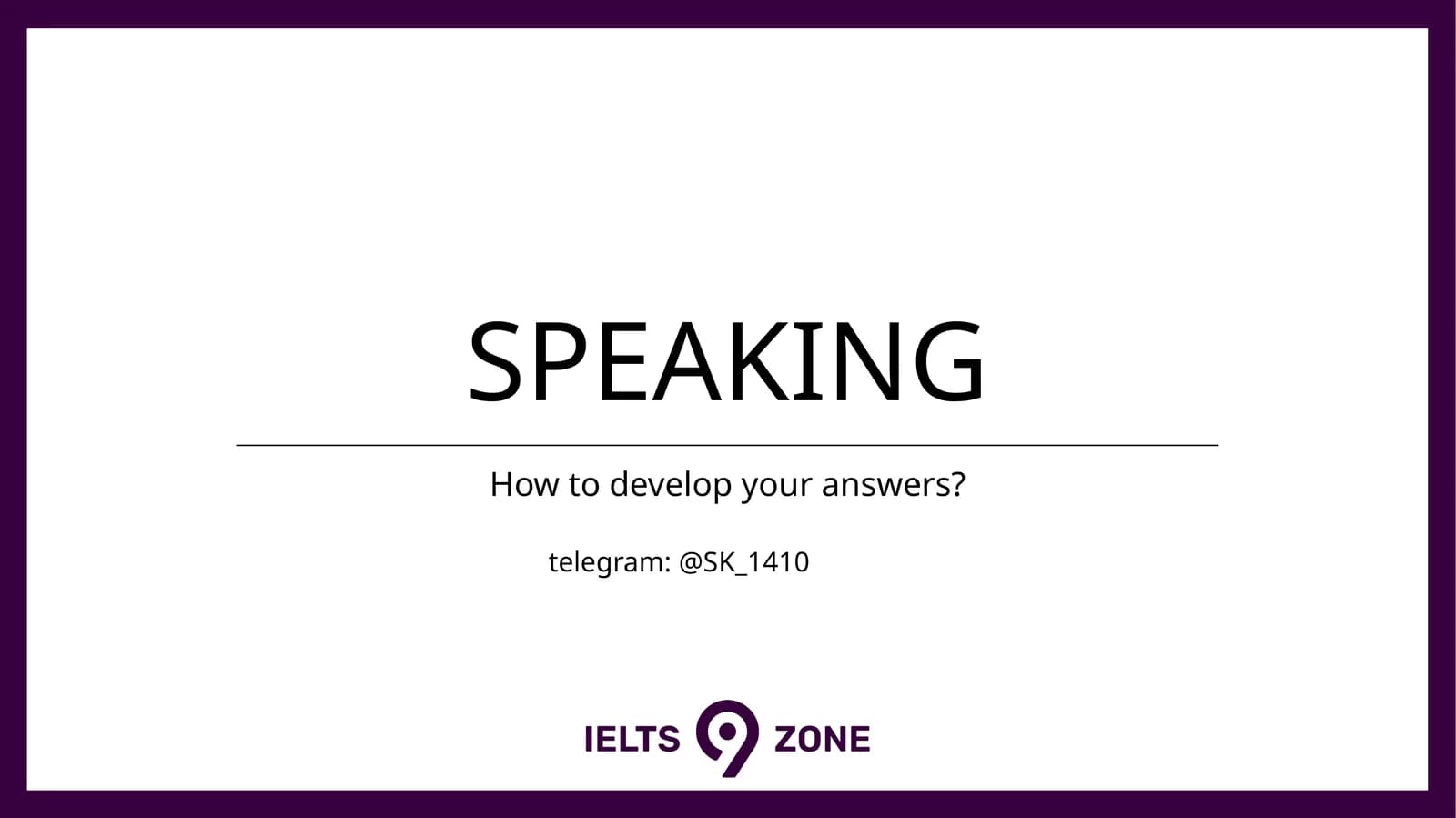 Speaking Practice Questions