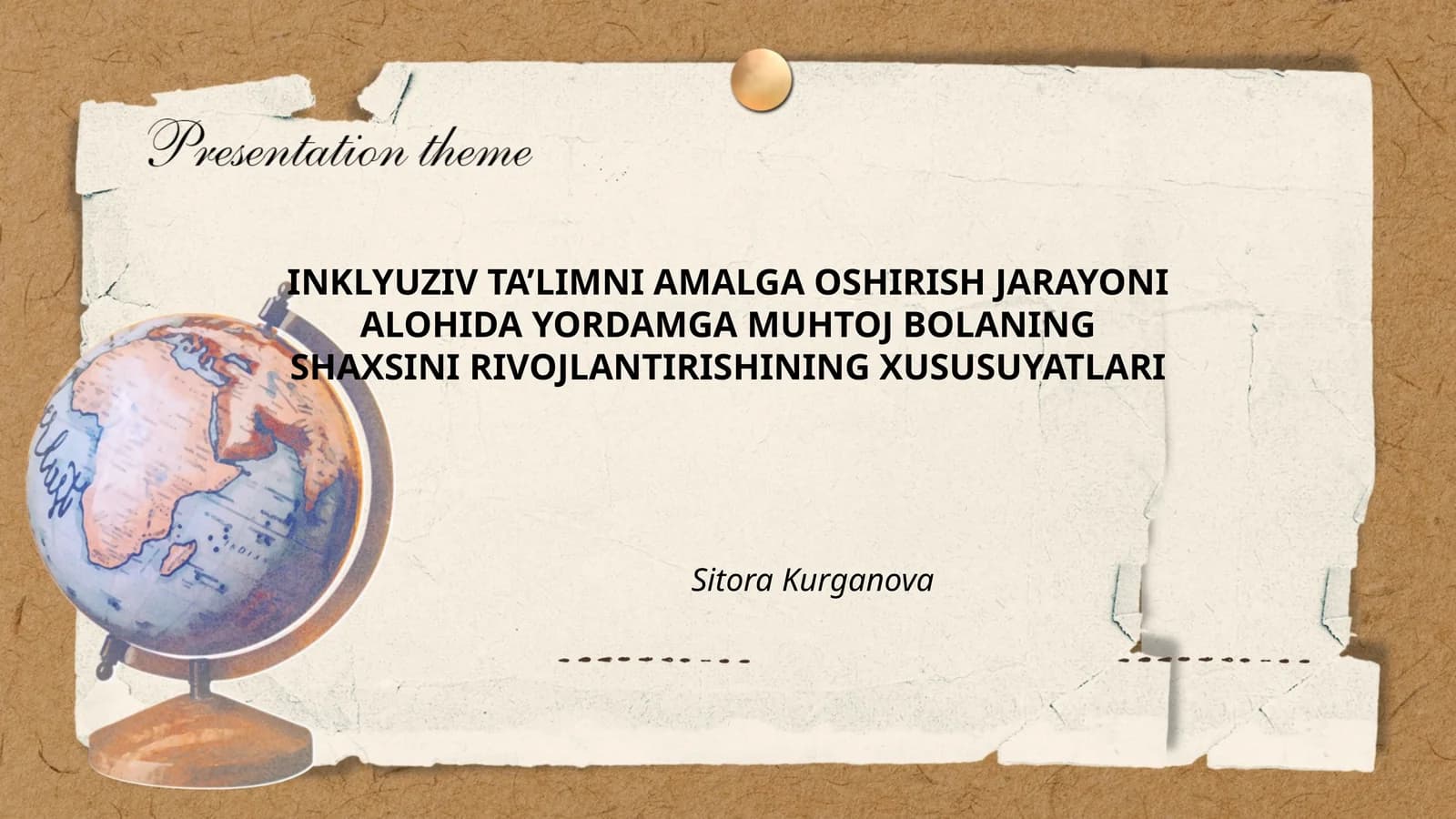 INKLYUZIV TA’LIMNI AMALGA OSHIRISH JARAYONI ALOHIDA YORDAMGA MUHTOJ BOLANING SHAXSINI RIVOJLANTIRISHINING XUSUSUYATLARI