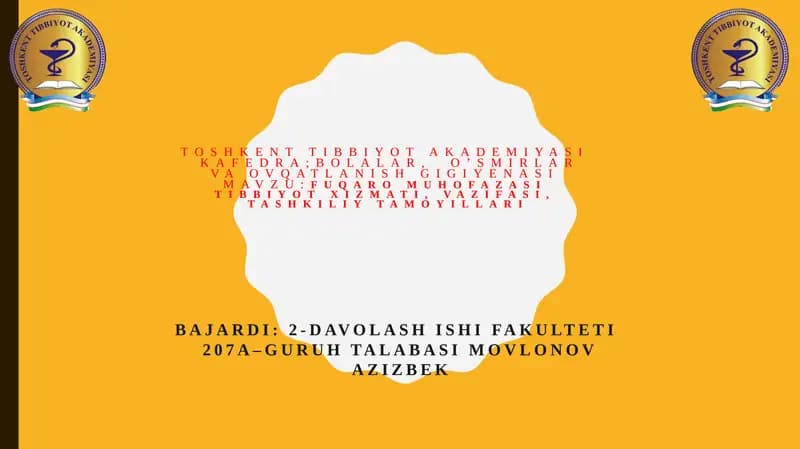 fuqaro muhofazasi tibbiyot xizmati, vazifasi, tashkiliy tamoyillari