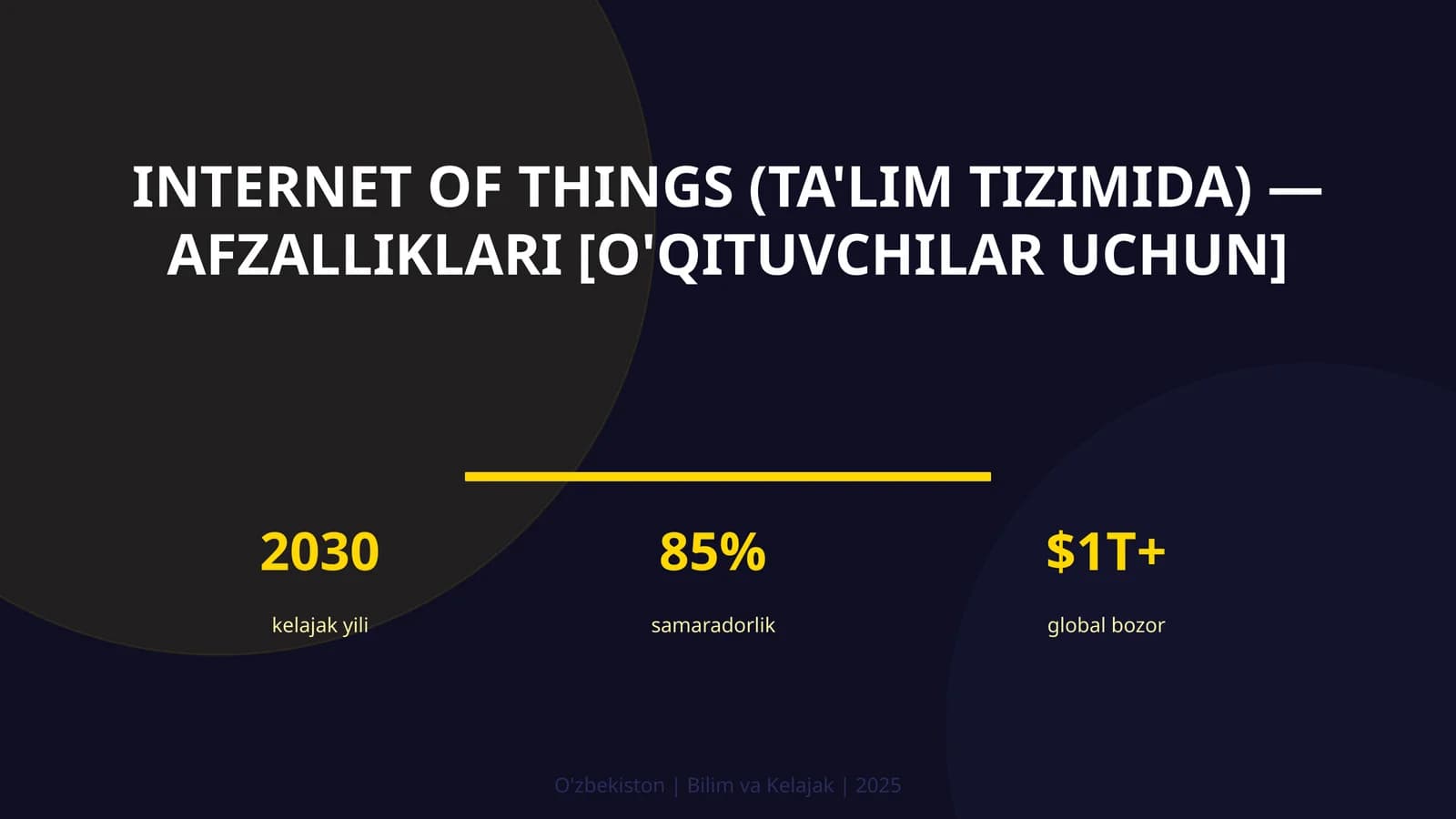 INTERNET OF THINGS (TA'LIM TIZIMIDA) — AFZALLIKLARI [O'QITUVCHILAR UCHUN]