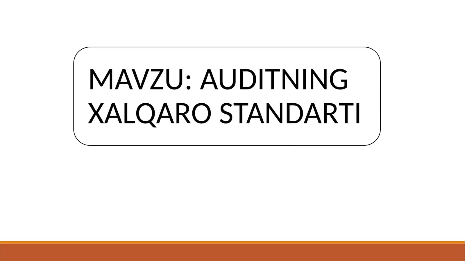 AUDITNING XALQARO STANDARTI