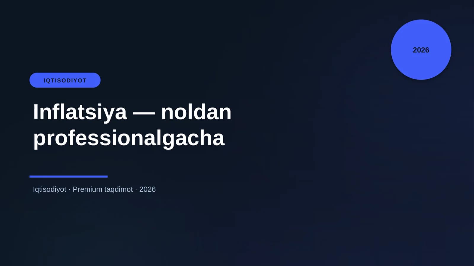Inflatsiya — noldan professionalgacha