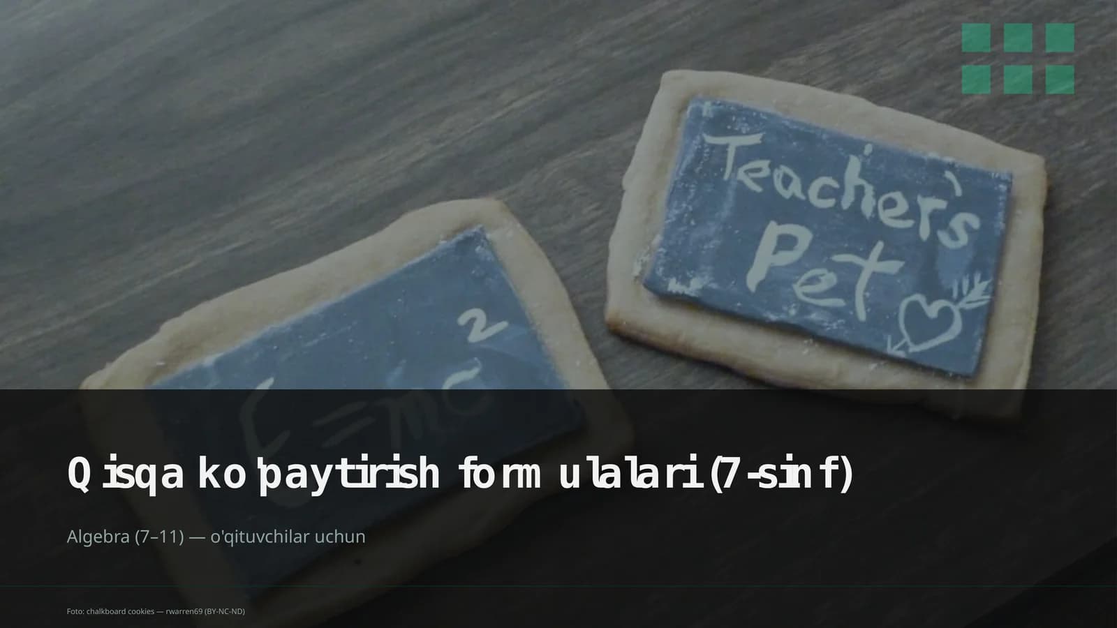 Qisqa ko'paytirish formulalari (7-sinf)
