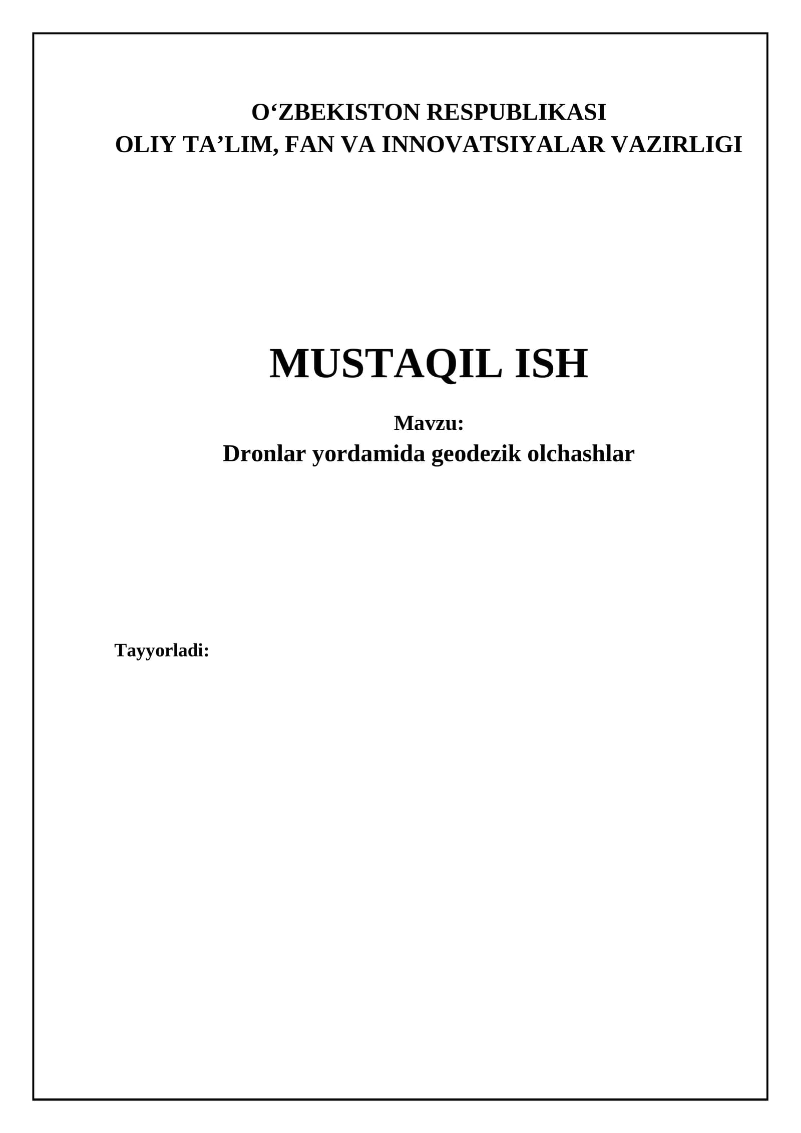 Dronlar yordamida geodezik olchashlar