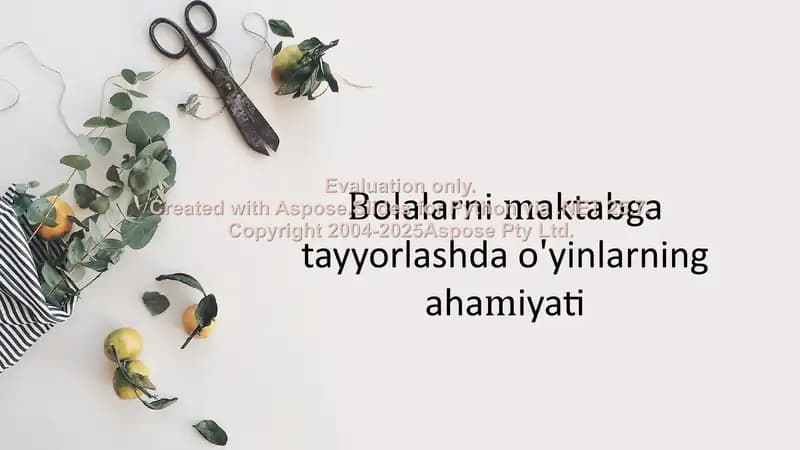 Bolalarni maktabga tayyorlashda o'yinlarning ahamiyati