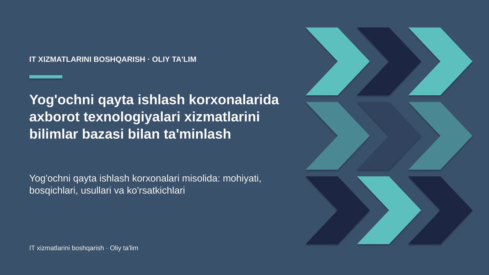 yog'ochni qayta ishlash korxonalarida axborot texnologiyalari xizmatlarini bilimlar bazasi bilan ta'minlash 5314