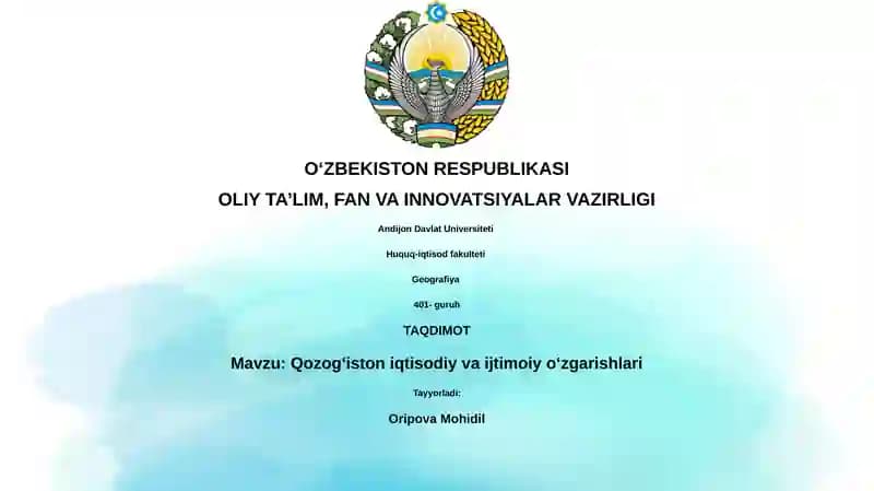 Qozogʻiston iqtisodiy va ijtimoiy oʻzgarishlari