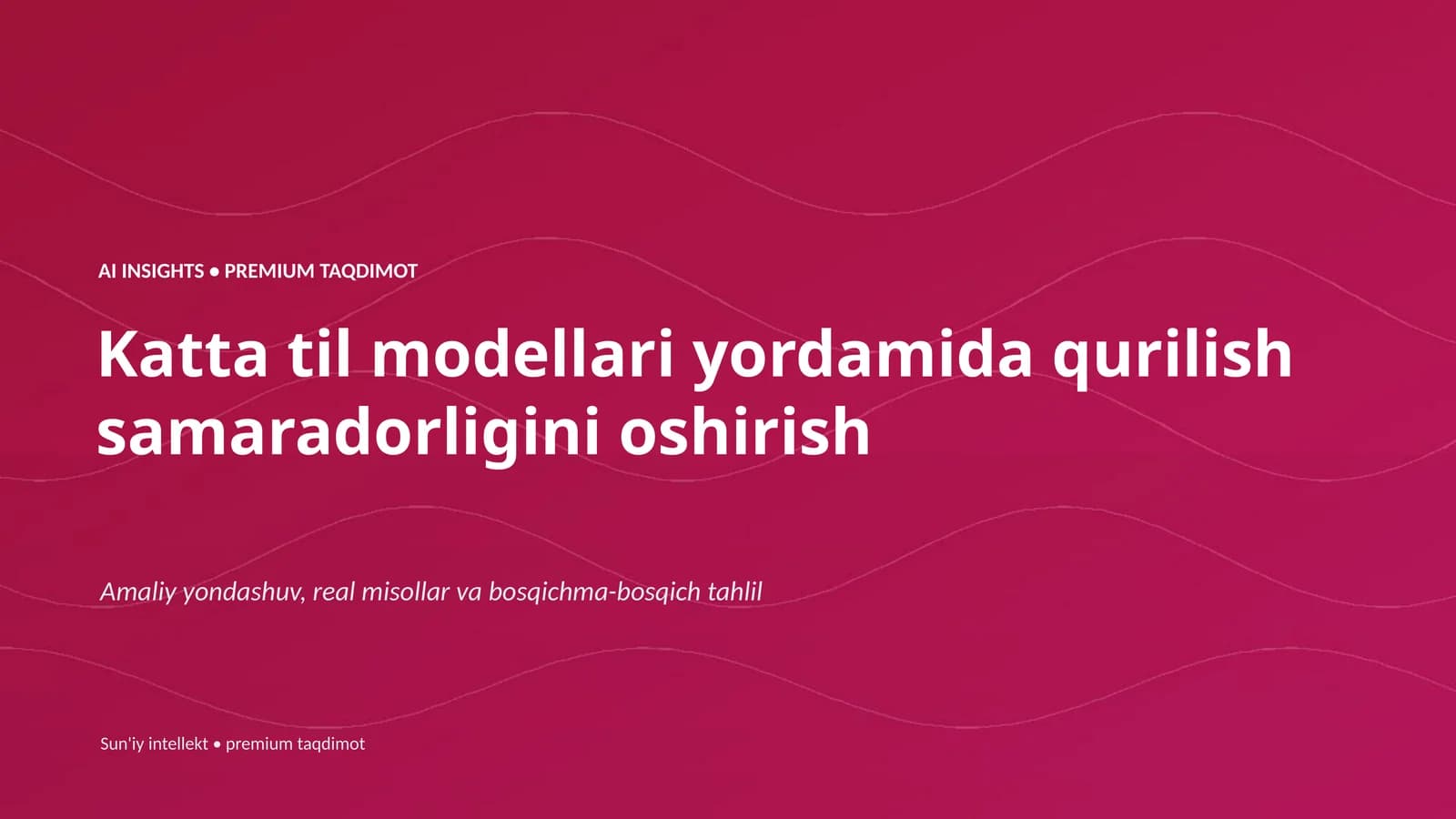 AI INSIGHTS • PREMIUM TAQDIMOT