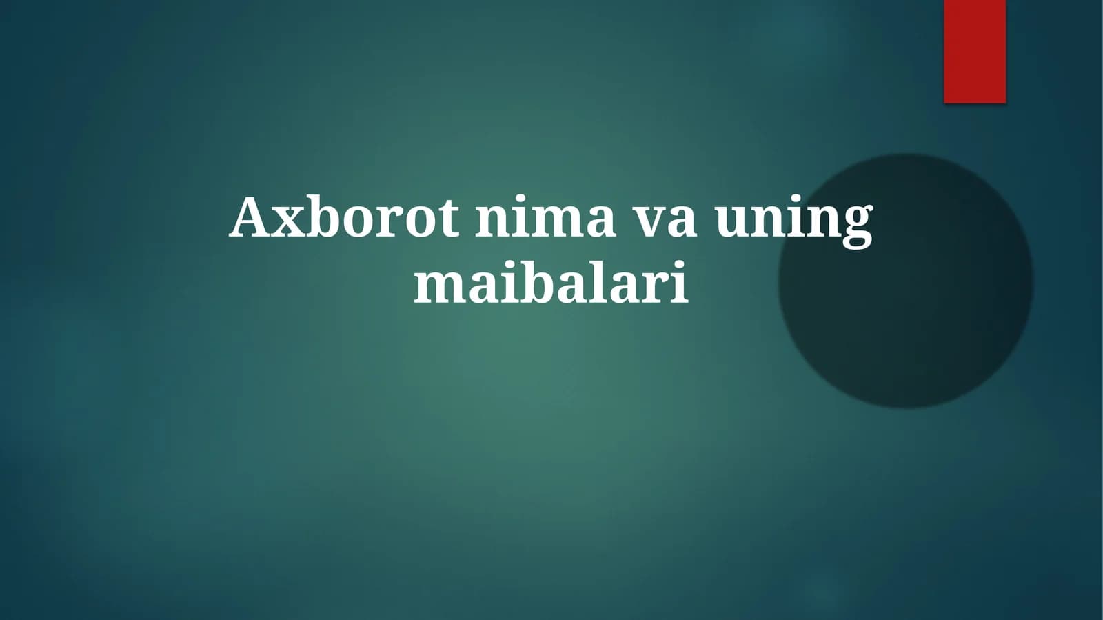 Og'zaki axborot manbalar
