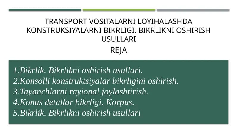 Bikrlik va Konstruksiyalar