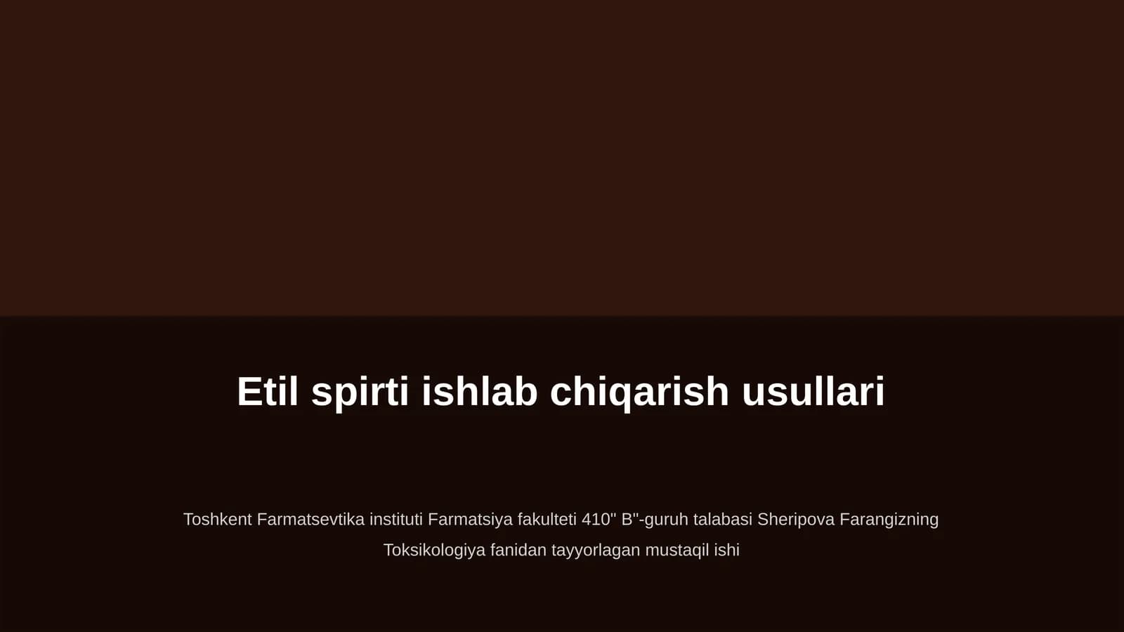 Etil spirti ishlab chiqarish usullari