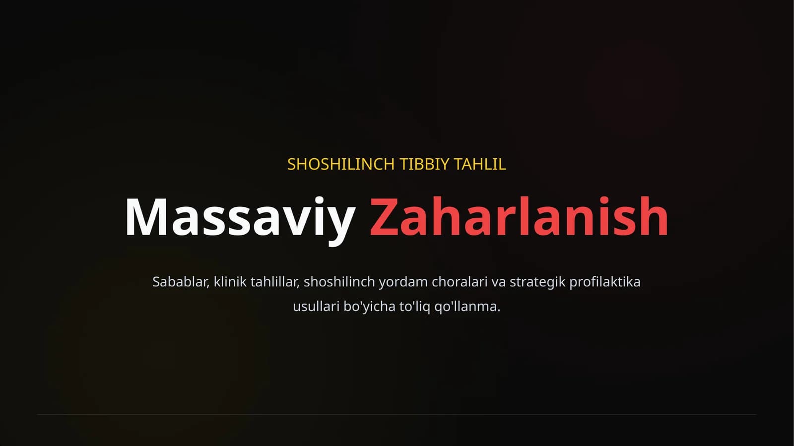 Massaviy zaharlanish
