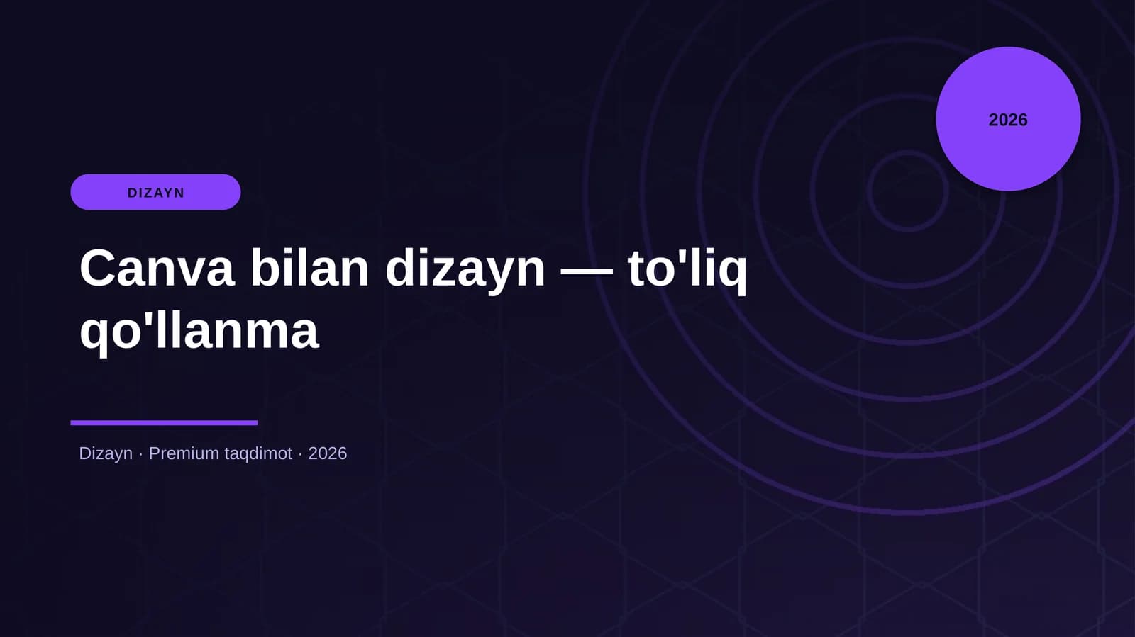 Canva bilan dizayn — to'liq qo'llanma