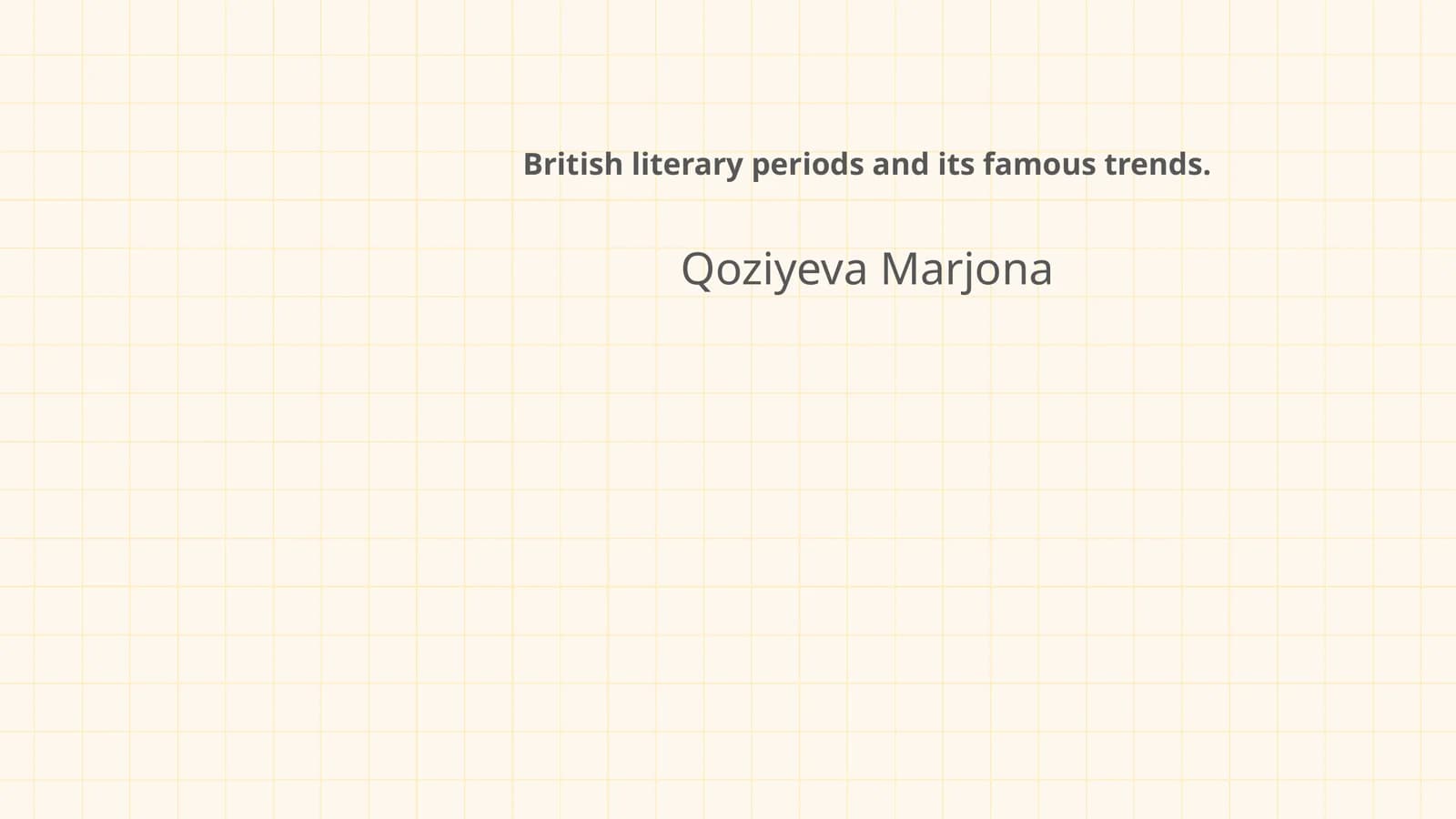 British Literary Periods