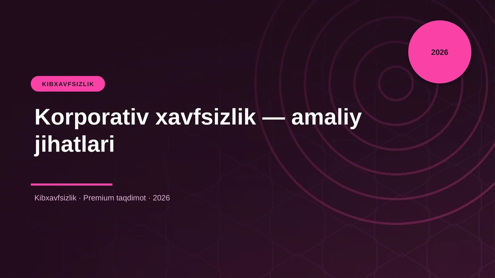 Korporativ xavfsizlik — amaliy jihatlari