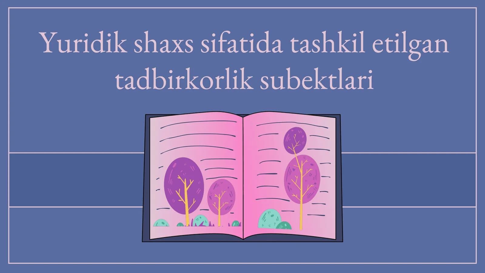 Yuridik shaxs sifatida tashkil etilgan tadbirkorlik subektlari