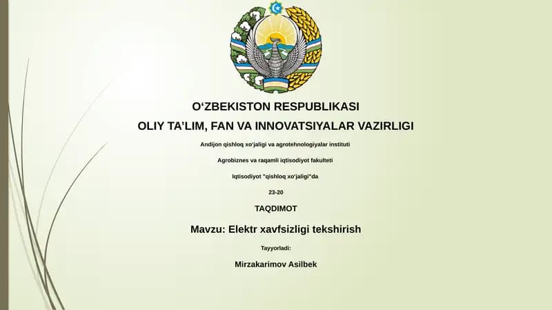 Elektr xavfsizligi tekshirish
