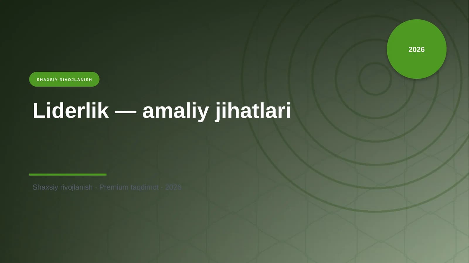 Liderlik — amaliy jihatlari