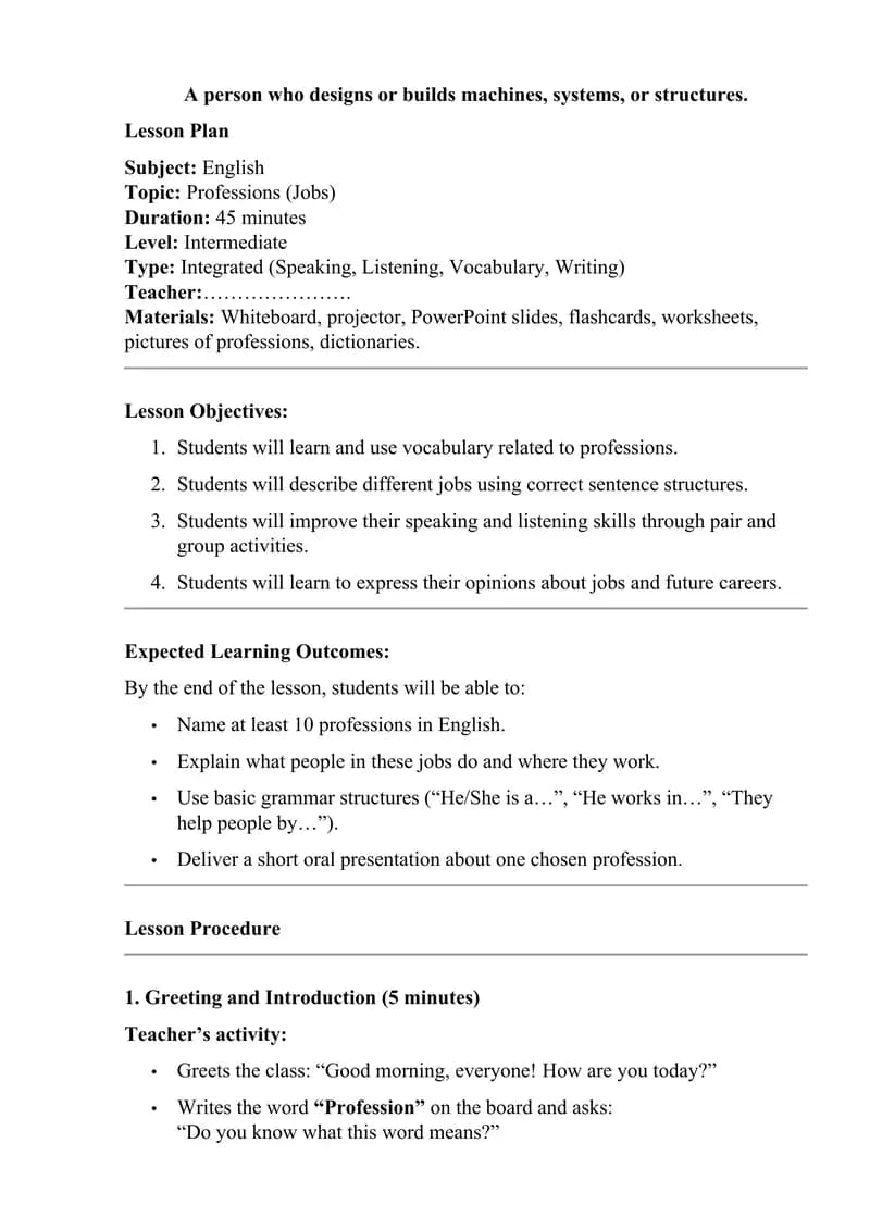 Lesson Plan