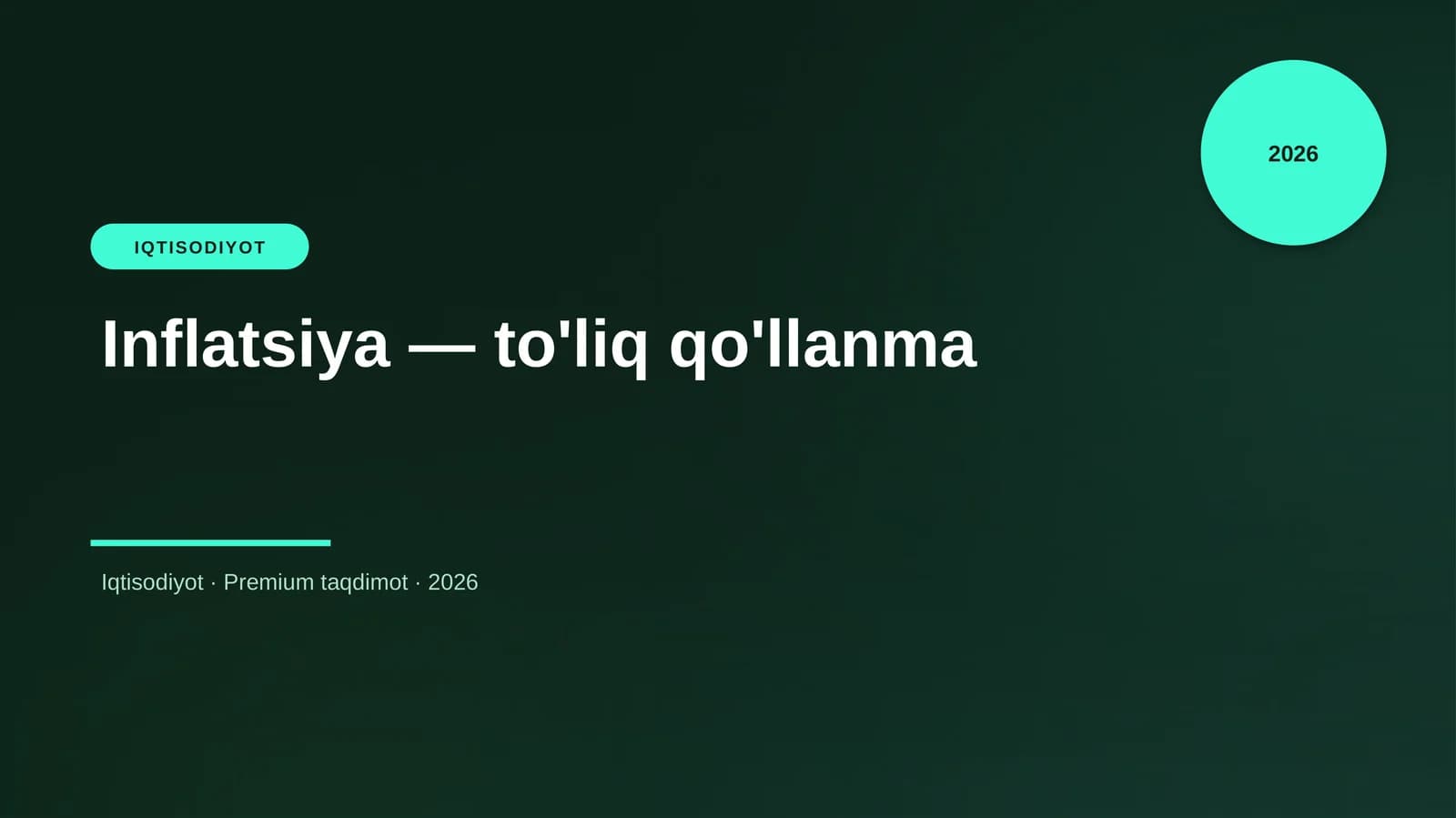 Inflatsiya — to'liq qo'llanma