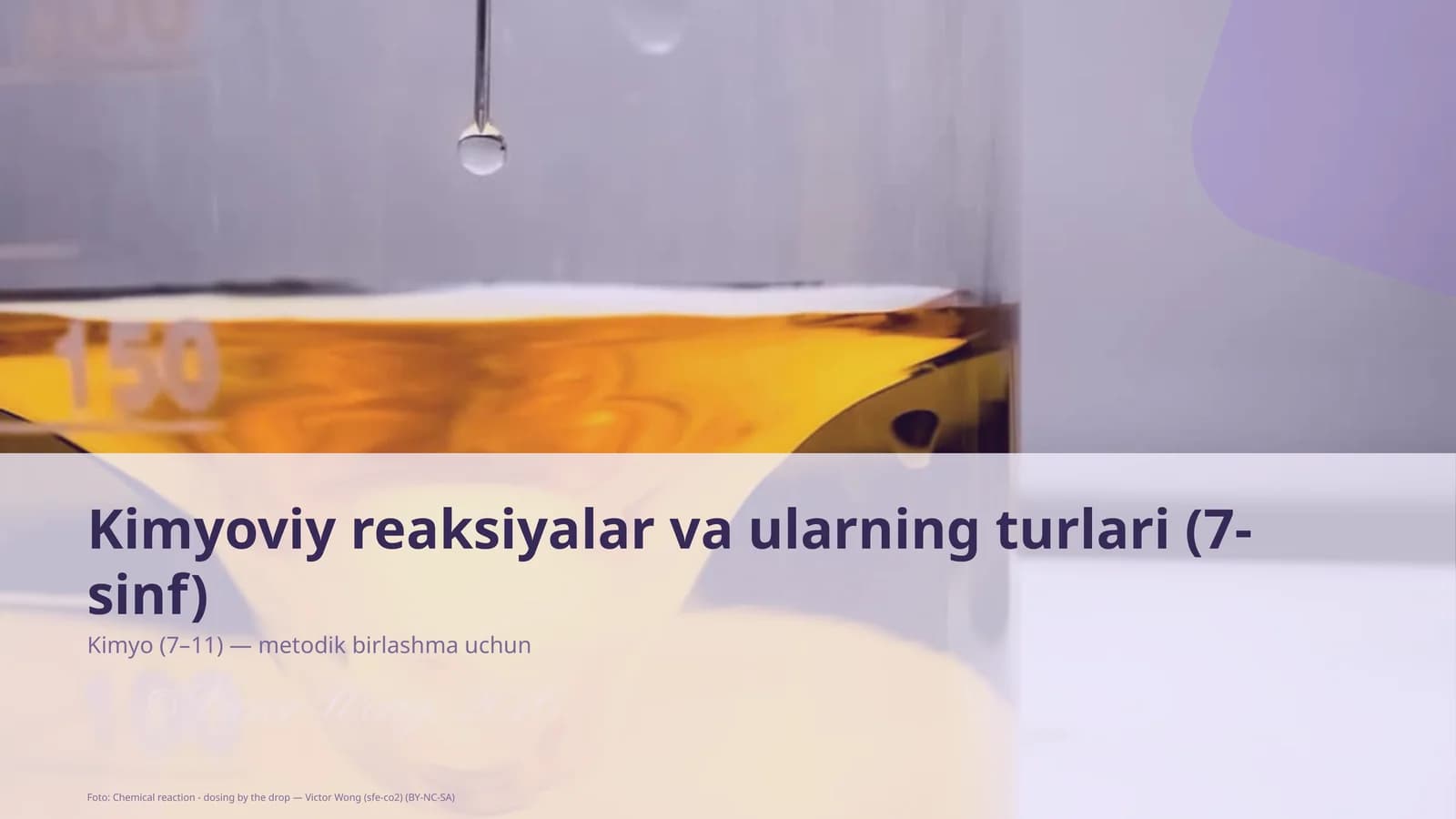 Kimyoviy reaksiyalar va ularning turlari (7-sinf)