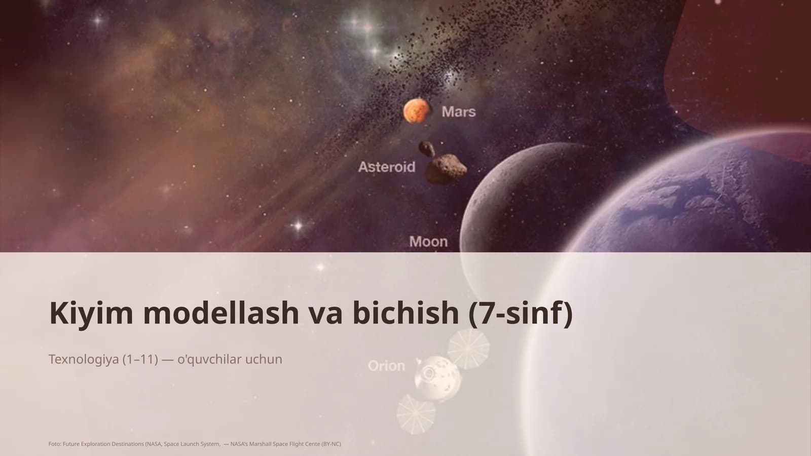 Kiyim modellash va bichish (7-sinf)