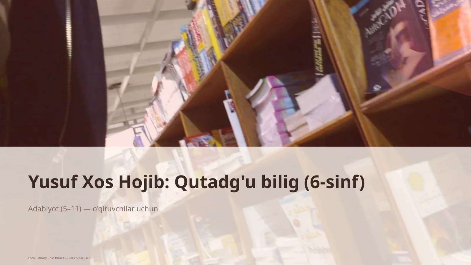 Yusuf Xos Hojib: Qutadg'u bilig (6-sinf)