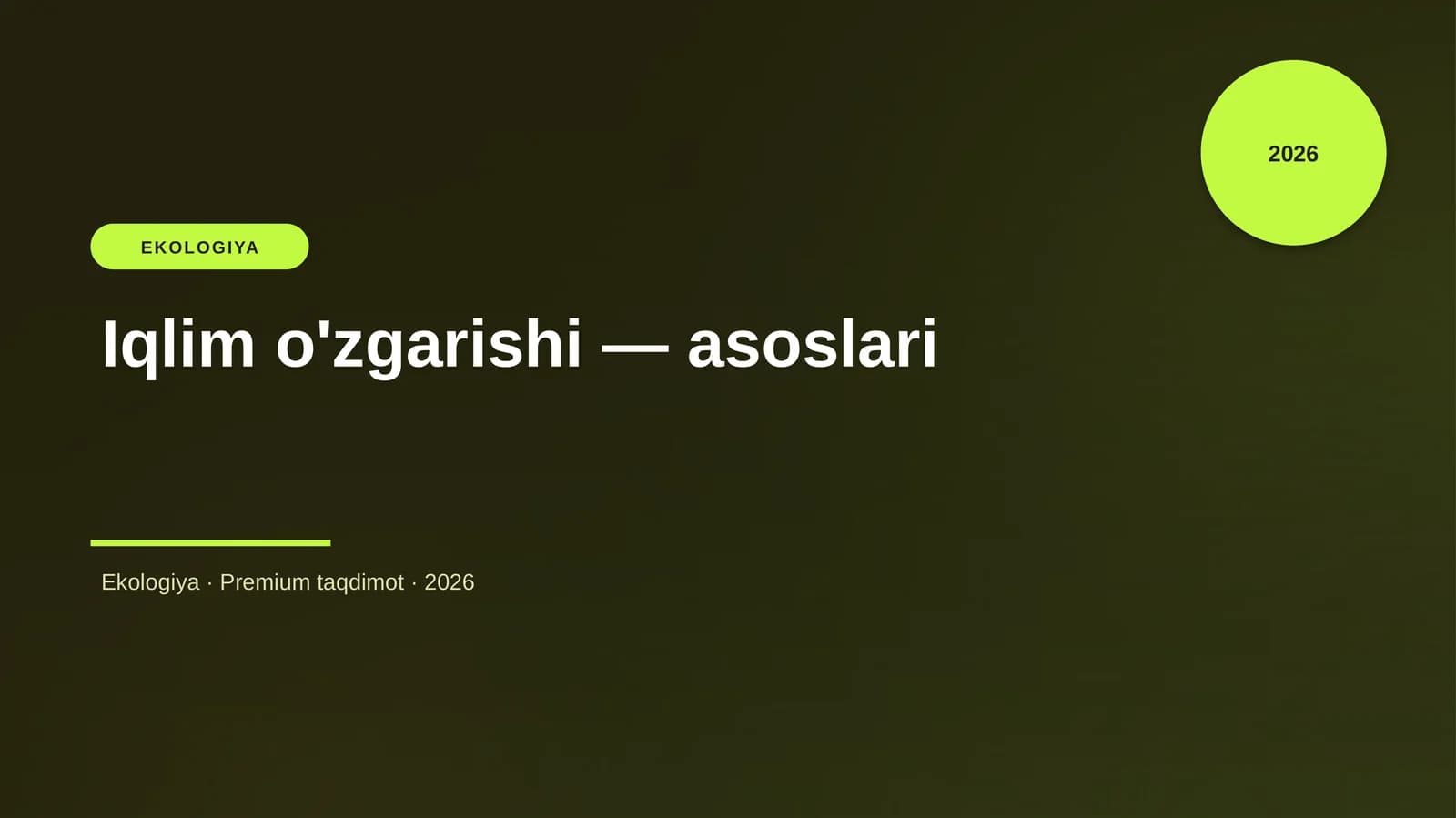 Iqlim o'zgarishi — asoslari