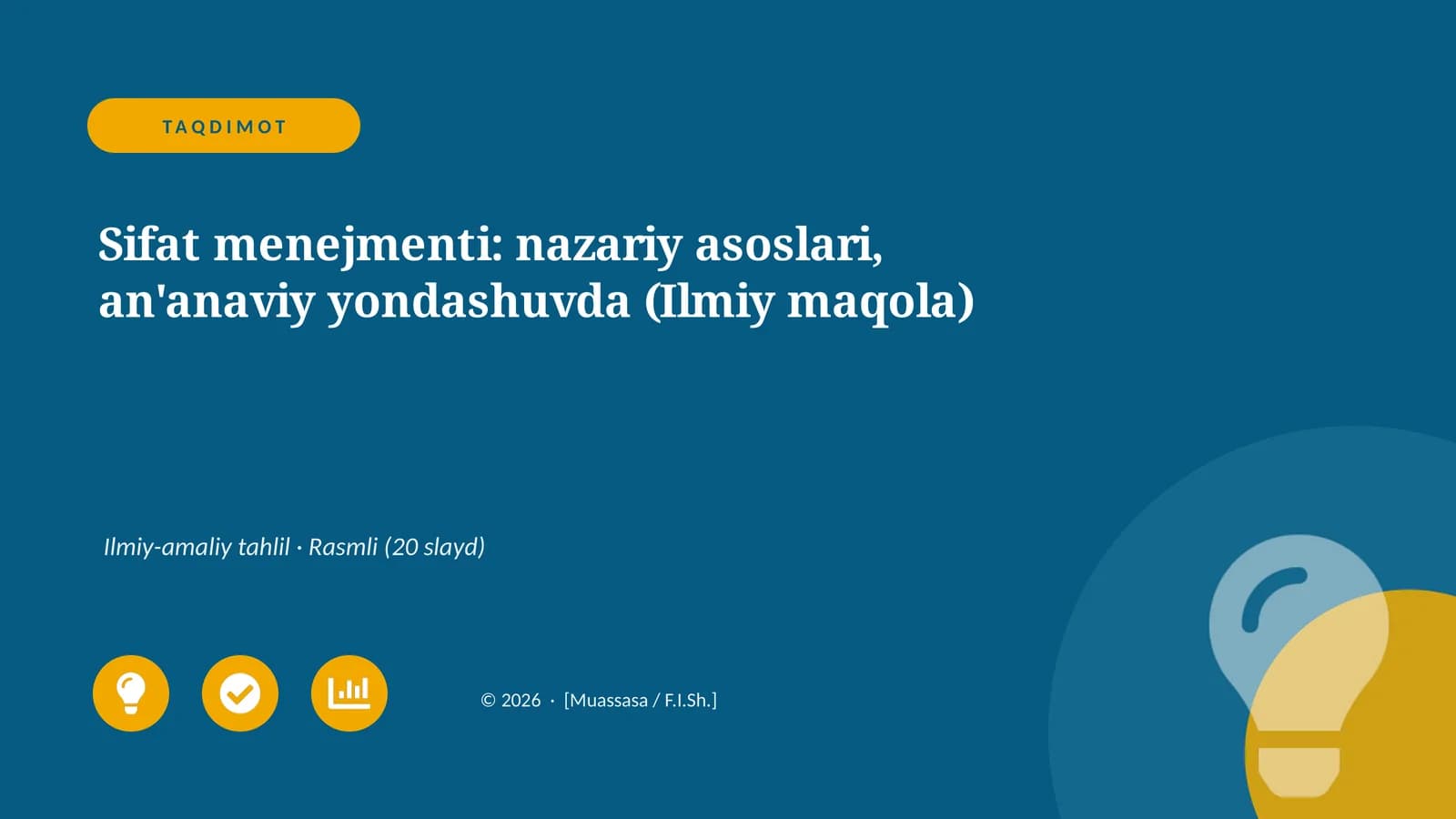 Sifat menejmenti: nazariy asoslari, an'anaviy yondashuvda (Ilmiy maqola)