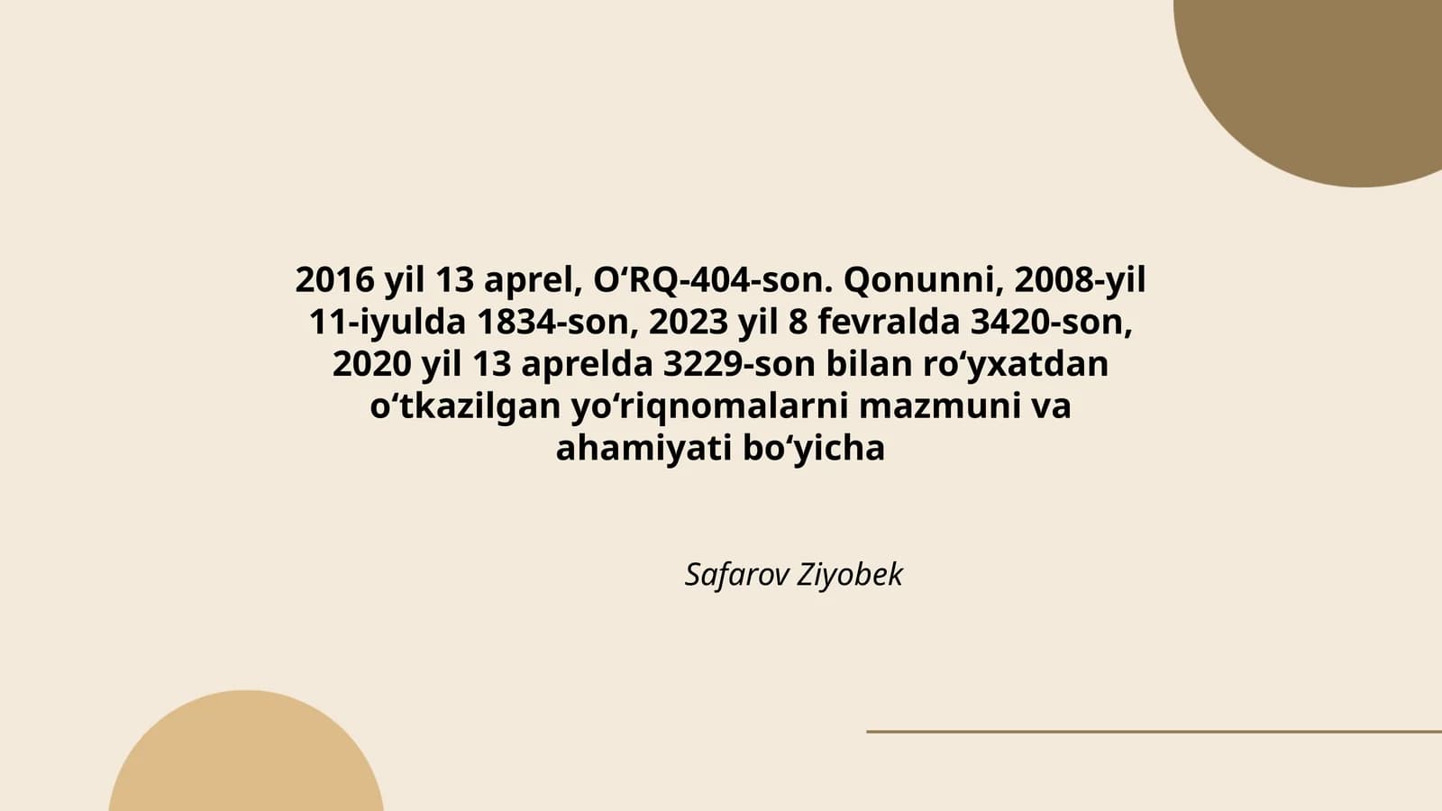 Yo‘riqnomalarni mazmuni va ahamiyati