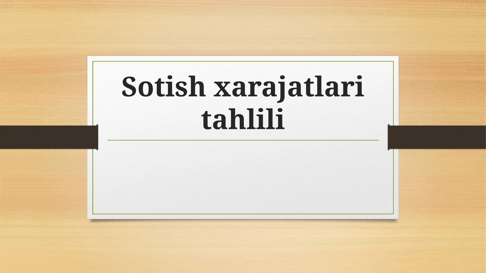 Sotish xarajatlari tahlili