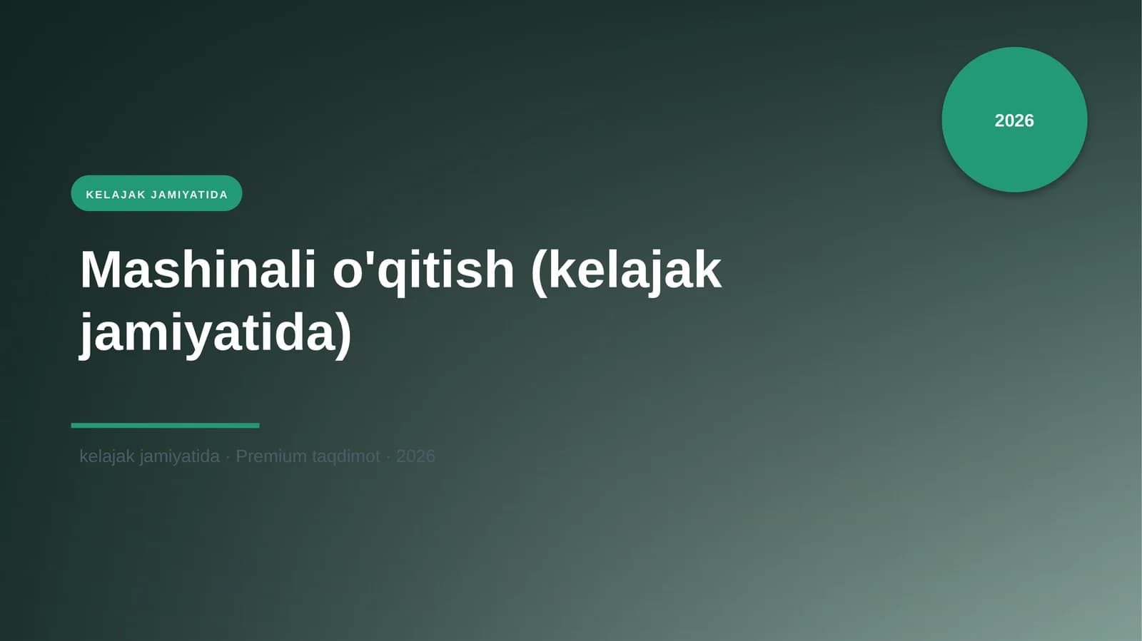 Mashinali o'qitish (kelajak jamiyatida)