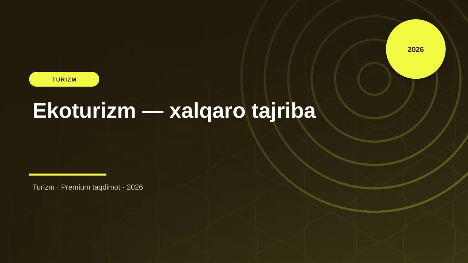 Ekoturizm — xalqaro tajriba