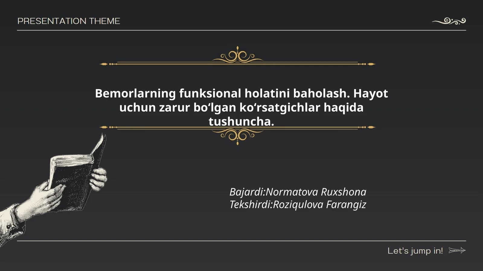 Bemorlarning funksional holatini baholash