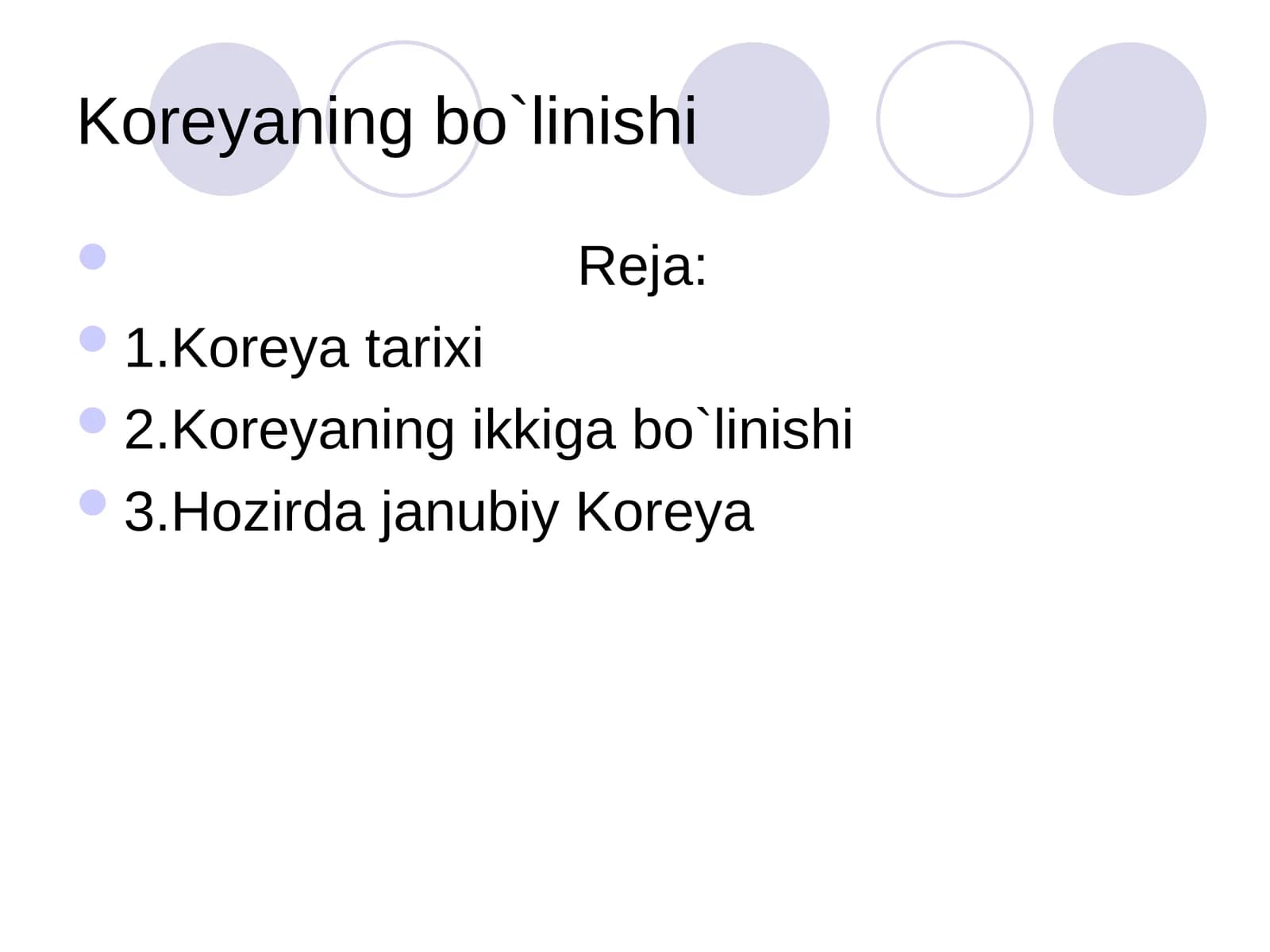 Koreyaning bo`linishi