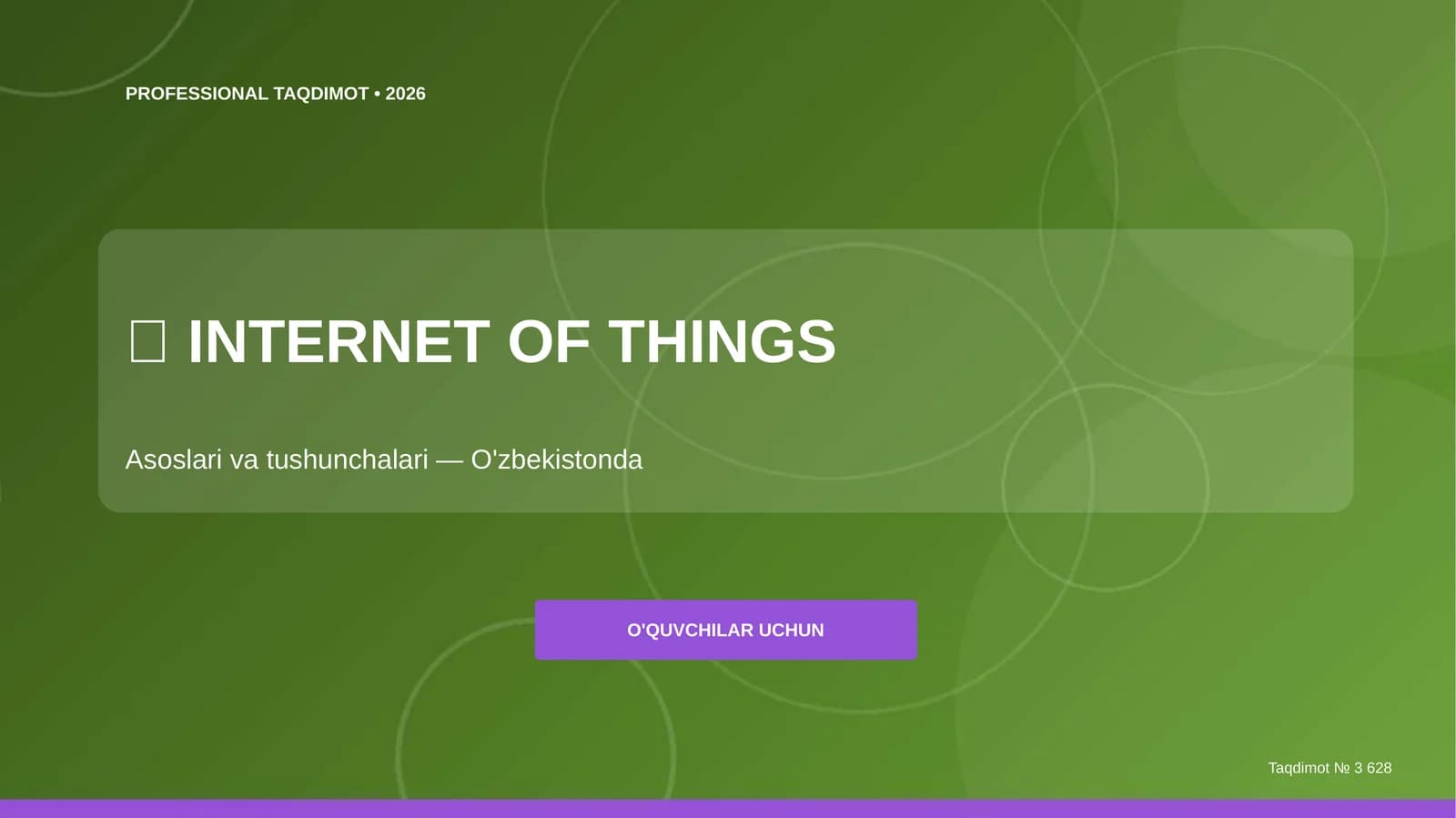 Internet of Things: asoslari va tushunchalari (O'zbekistonda) [o'quvchilar uchun]