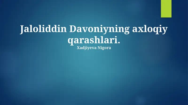 Axloqi Jaloliy