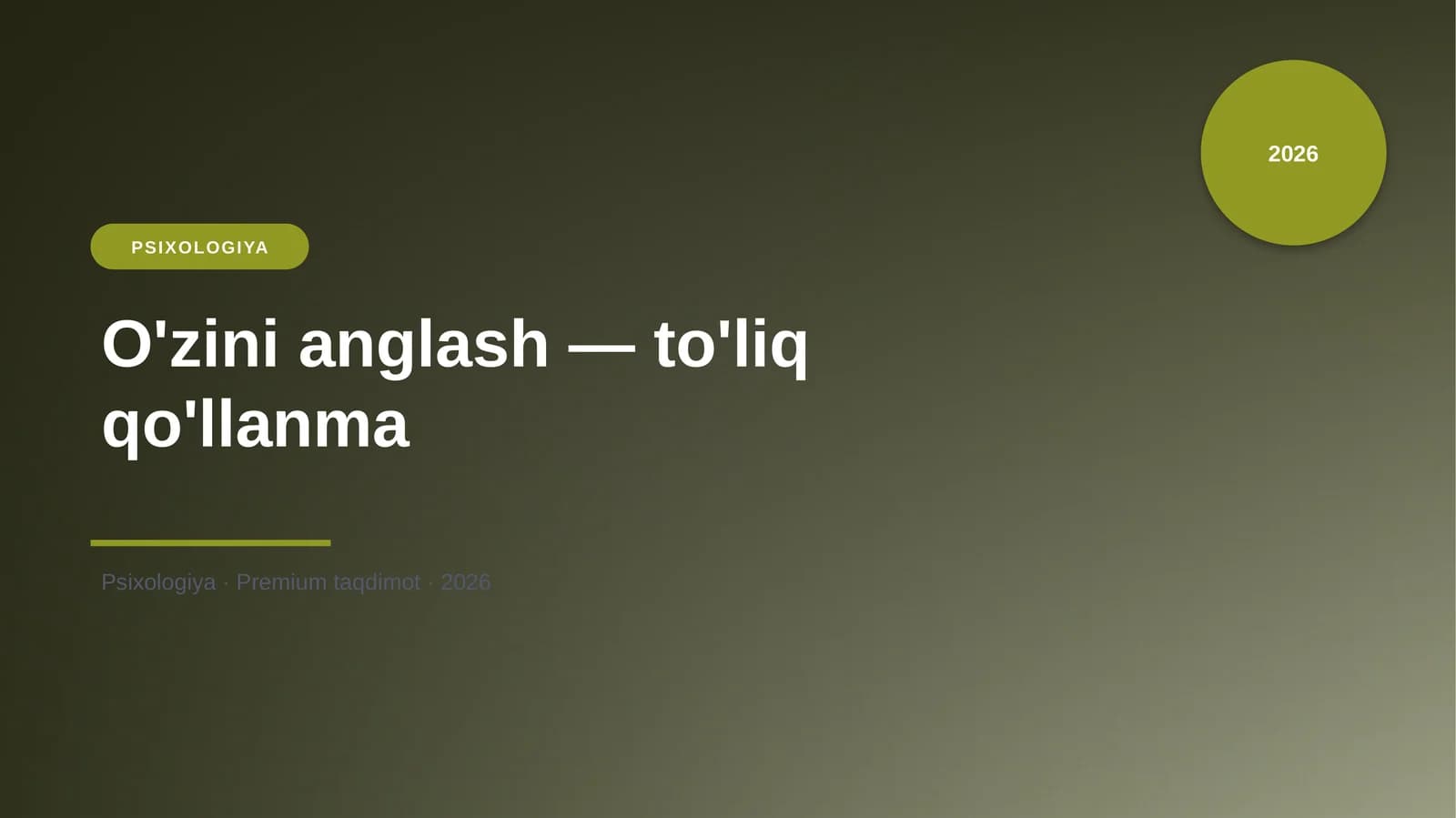 O'zini anglash — to'liq qo'llanma