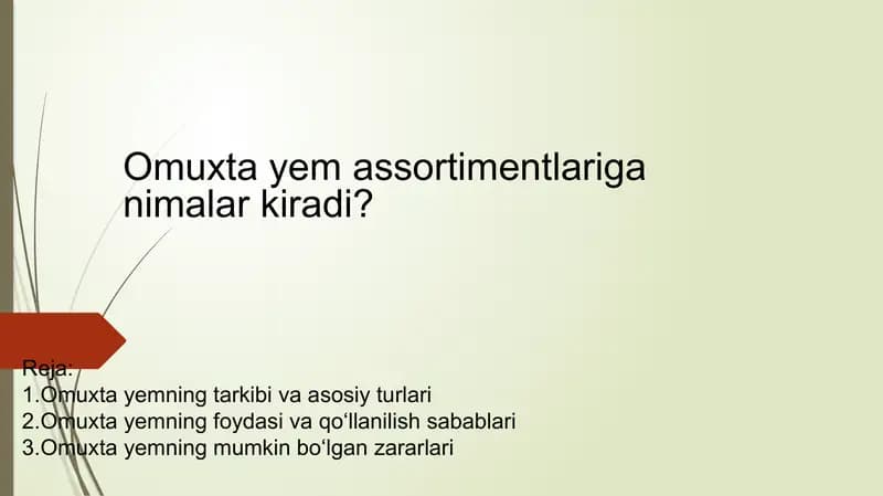 Omuxta yem assortimenti