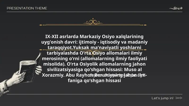 Oʻrta Osiyo allomalari ilmiy merosining oʻrni