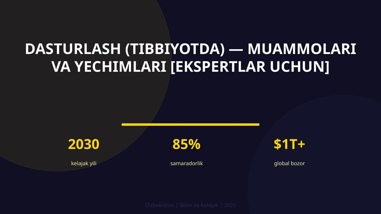 Dasturlash (tibbiyotda) — muammolari va yechimlari [ekspertlar uchun]