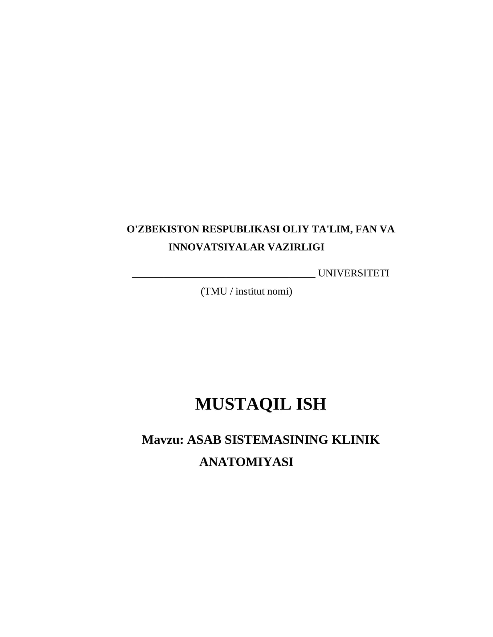 ASAB SISTEMASINING KLINIK ANATOMIYASI
