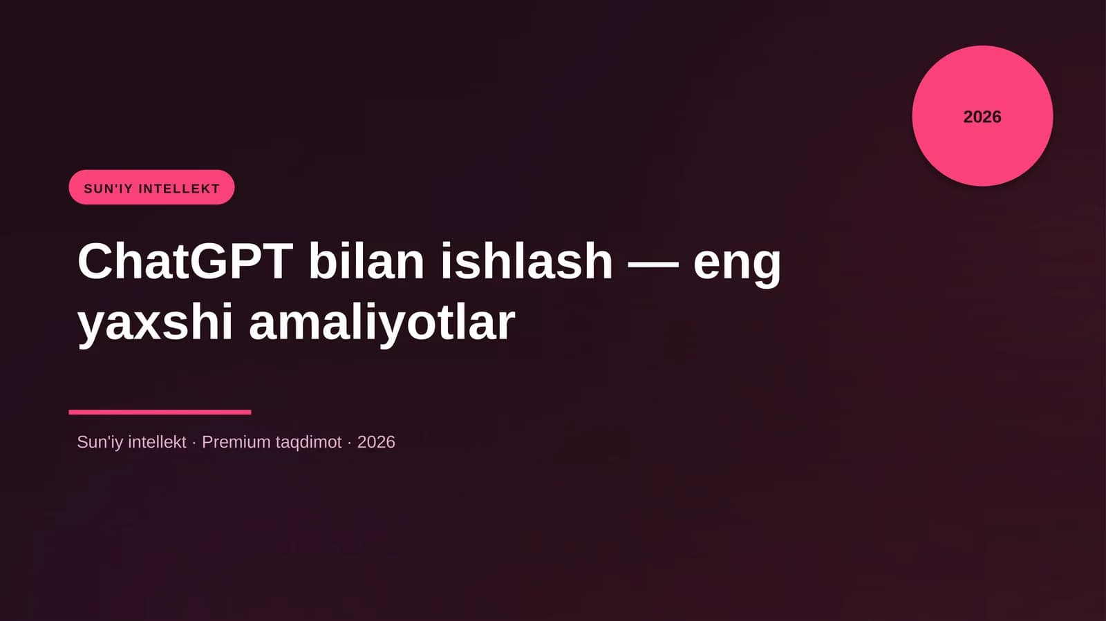 ChatGPT bilan ishlash — eng yaxshi amaliyotlar