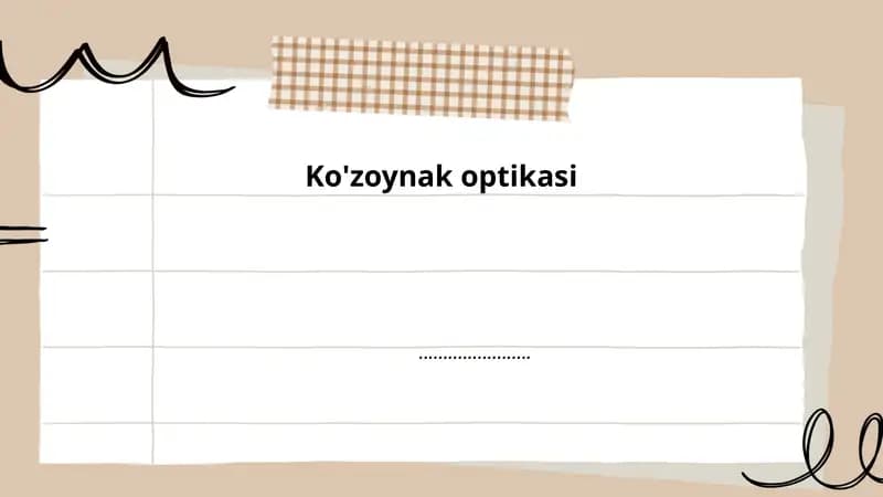 Ko'zoynak optikasi