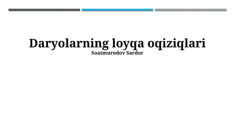 Daryolarning loyqa oqiziqlari