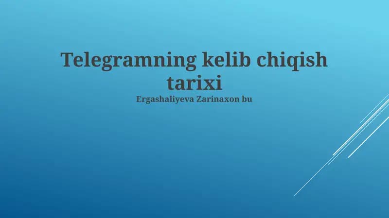 Telegramning kelib chiqish tarixi