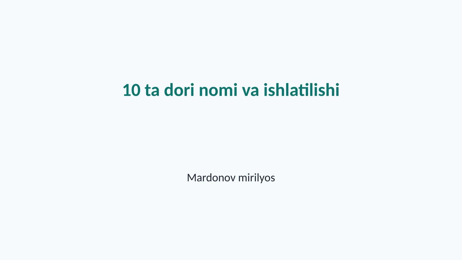 Dori vositalarini tasnifi