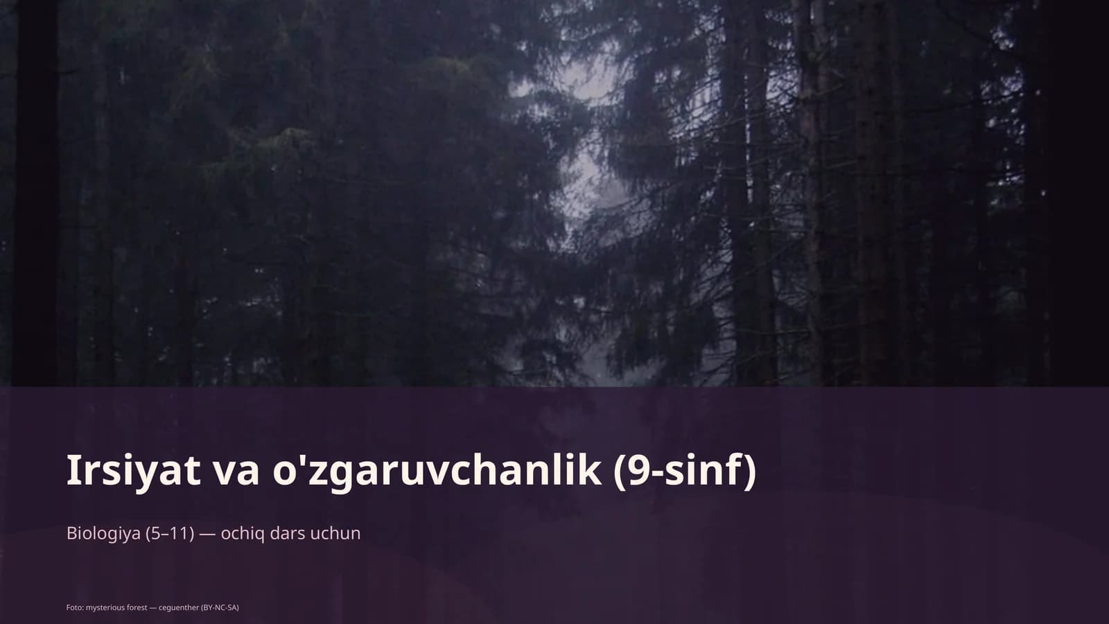Irsiyat va o'zgaruvchanlik (9-sinf)